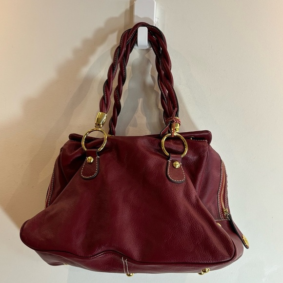 ZARA Handbag Braided. handle Leather Snap Closure Several Compartments Satchel - Picture 12 of 16